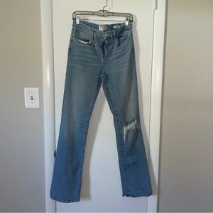 FRAME Jeans Womens Size 30 Blue Le Mini Boot Distressed Denim Stretch Satelitte